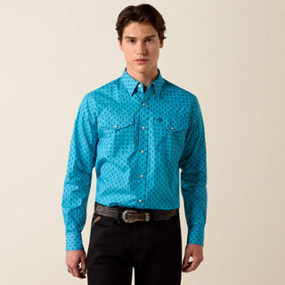 Camisa Ariat Clovis Fitted Snap Navagio Bay Geo Print Caballero