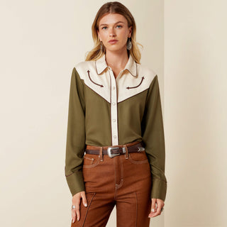 Camisa Ariat Bellamy Snap Ivi Green Dama