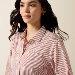 Camisa Ariat Everything Burnt Henna Stripe Dama
