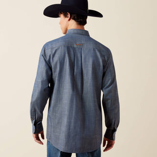 Camisa Ariat Team Logo Twill Fitted Chambray Blue Caballero