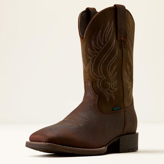 Bota Ariat Sport Riggs Waterproof Wide Square Toe Cowboy Cooper Kattle Espresso Tan Caballero