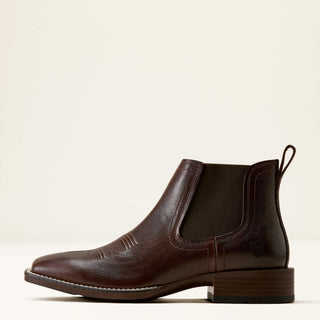 Botín Ariat Booker Chelsea Wide Square Toe Western Chocolate Chip Caballero