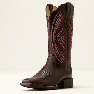 Bota Ariat Round Up Ruidoso Wide Square Toe Western Arizona Brown Dama