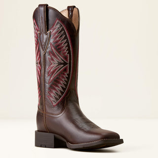 Bota Ariat Round Up Ruidoso Wide Square Toe Western Arizona Brown Dama