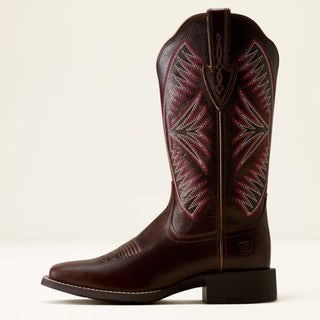 Bota Ariat Round Up Ruidoso Wide Square Toe Western Arizona Brown Dama