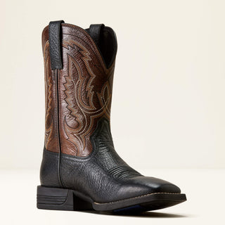 Bota Ariat Steadfast Wide Square Toe Cowboy Void Black Aged Peanut Caballero