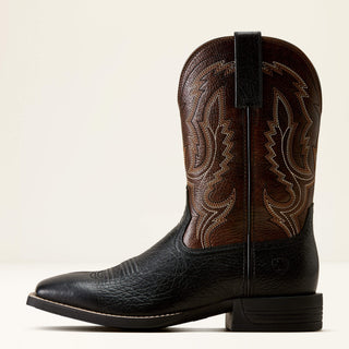 Bota Ariat Steadfast Wide Square Toe Cowboy Void Black Aged Peanut Caballero