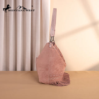 Bolso Montana West Flecos Rosa Dama