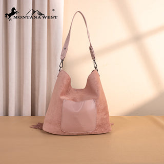 Bolso Montana West Flecos Rosa Dama