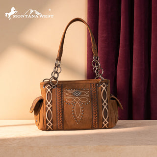 Bolso Montana West Bordado Café Dama