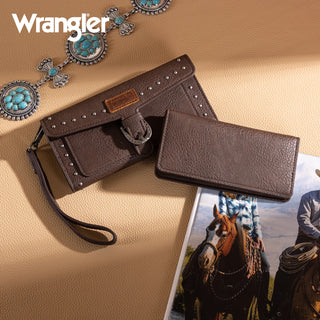 Cartera Wrangler Estoperoles Piel Café Dama