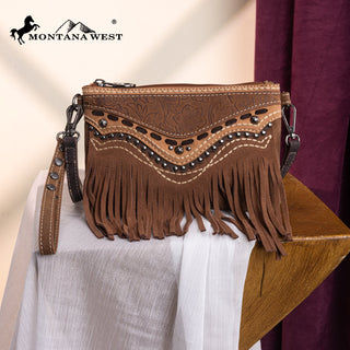 Bolso Montana West Flecos Marrón Dama