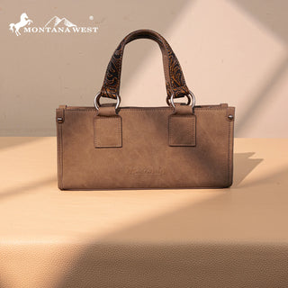 Bolso Montana West Flecos Conchos Marrón Dama