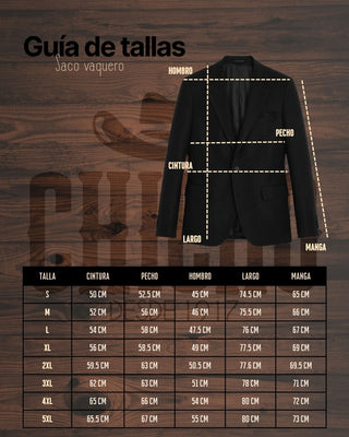 Saco Vaquero Old West Gamuza Gris Caballero