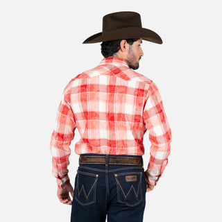 Camisa Wrangler Cuadros Rojo Caballero