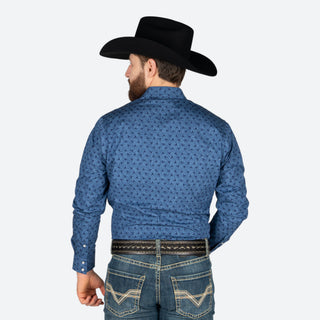 Camisa Wrangler Cráneo Azul Caballero