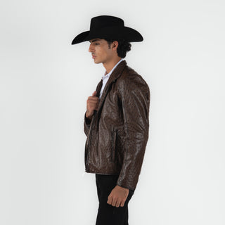 Chamarra Erick Cordova Avestruz Chocolate Caballero