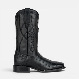 Bota Cuadra Avestruz Negro Caballero