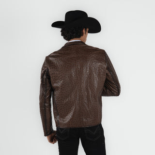 Chamarra Erick Cordova Avestruz Chocolate Caballero