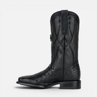 Bota Cuadra Avestruz Negro Caballero
