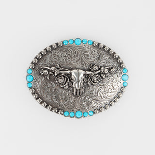 Hebilla Blazin Roxx Cráneo Rosas