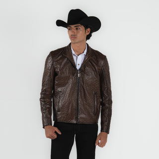 Chamarra Erick Cordova Avestruz Chocolate Caballero