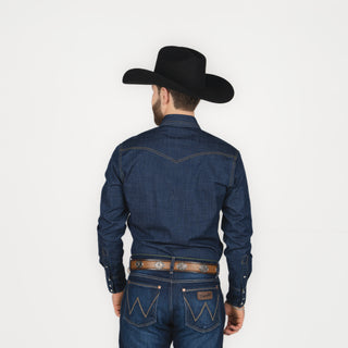 Camisa Wrangler Mezclilla Obscura Caballero