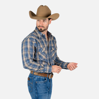 Camisa Wrangler Cuadro Azul Caballero