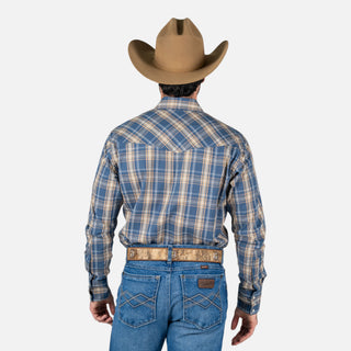 Camisa Wrangler Cuadro Azul Caballero