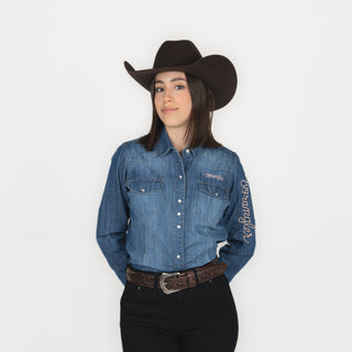 Camisa Wrangler Logo Rosa Dama