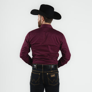 Camisa Wrangler Vino Caballero