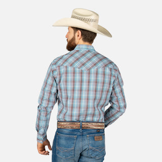 Camisa Wrangler Cuadro Azul Caballero