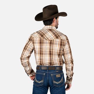 Camisa Wrangler Retro Cuadros Marrón Caballero