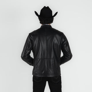 Chamarra Erick Cordova Borrego Avestruz Negro Caballero