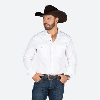 Camisa Rock & Roll Denim Tek Western White Caballero