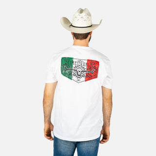 Playera Kimes Ranch Mexicana Plate White Caballero
