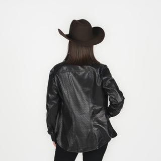 Sobrecamisa Cuadra Borrego Luche Botón De Imán Black Dama