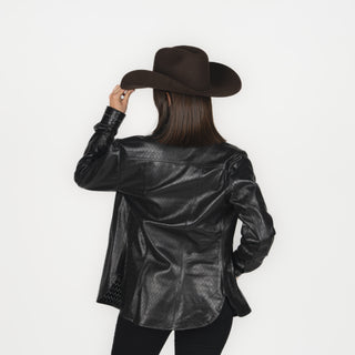 Sobrecamisa Cuadra Borrego Luche Botón De Imán Black Dama