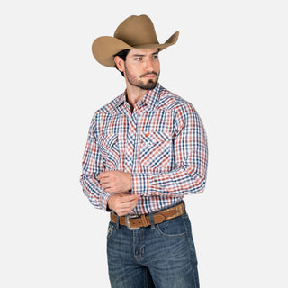 Camisa Wrangler Cuadros Marino Caballero