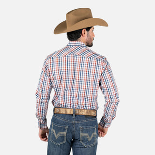 Camisa Wrangler Cuadros Marino Caballero