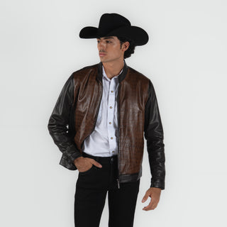 Chamarra Erick Cordova Borrego Grabado Cocodrilo Chocolate Caballero