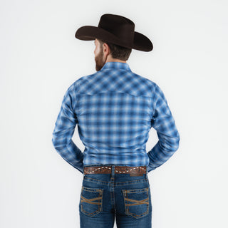 Camisa Wrangler Cuadros Azul Caballero