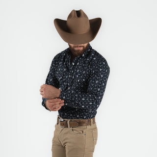 Camisa Wrangler Cráneo Negro Caballero