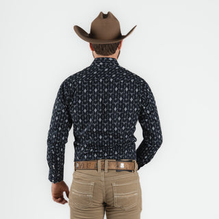 Camisa Wrangler Cráneo Negro Caballero
