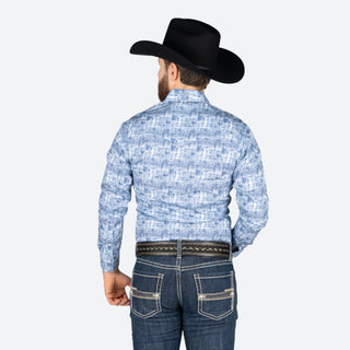 Camisa Wrangler Estampado Azul Caballero