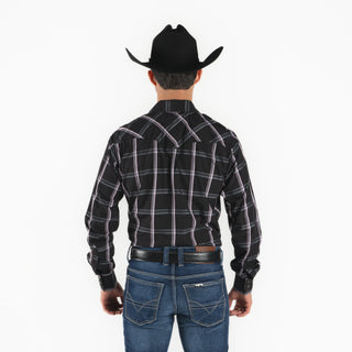 Camisa Rodeo Cuadros Negro Caballero