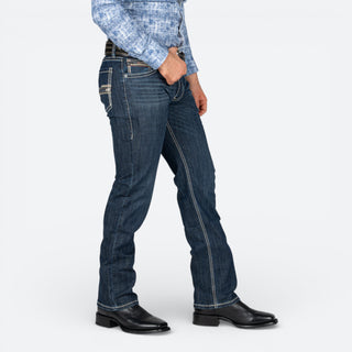 Jeans Rock & Roll Denim Revolver Straight Boot Dark Vintage Caballero
