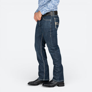 Jeans Rock & Roll Denim Revolver Straight Boot Dark Vintage Caballero