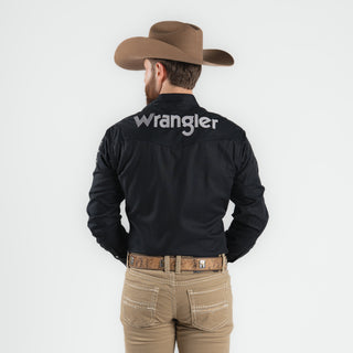 Camisa Wrangler Logo Raya Negro Caballero