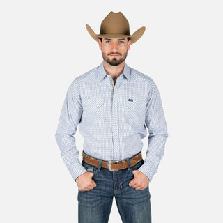 Camisa Wrangler Retro Cuadro Azul Caballero